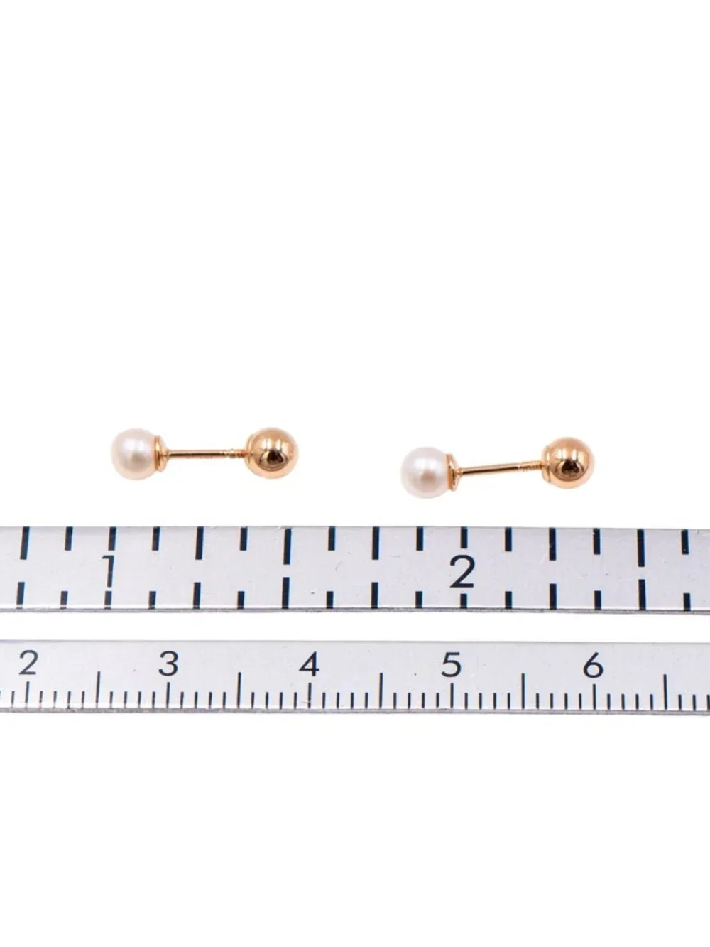 14K Yellow Gold 4mm Akoya Pearl Reversible Screwback Stud Earrings